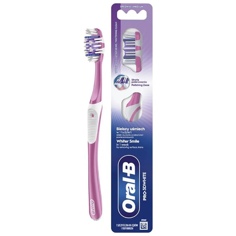 Зубная щетка Oral-B PRO-3D White Отбеливание 40, 1 шт, 8700216459518 купить недорого в Украине, фото 1