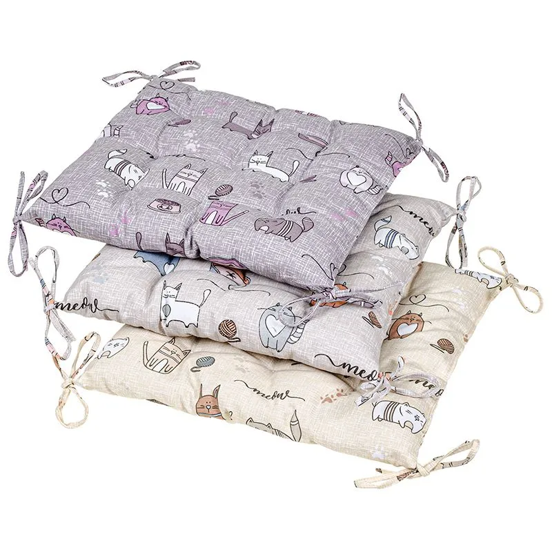 Подушка для стільця Home Line Кіт на кухні, 40х40 см, сіро-бузковий, 175286 купити недорого в Україні, фото 2