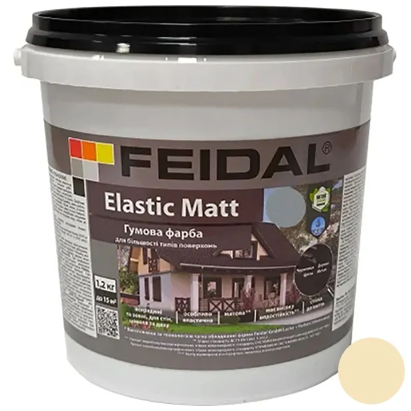 Краска резиновая Feidal Elastic Matt Ral 1015, 1,2 кг купить недорого в Украине, фото 1
