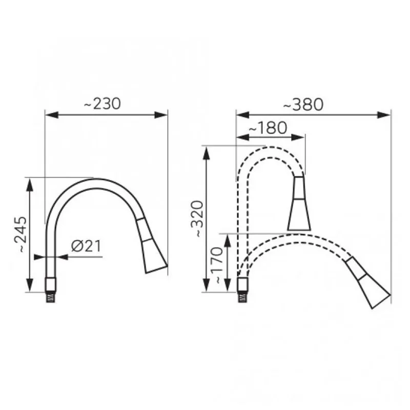 Излив смесителя Ferro elastico II, 2F, бежевый, W101P-B, фото 2 Излив смесителя Ferro elastico II, 2F, бежевый, W101P-B купить недорого в Украине, фото 2