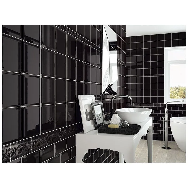 Плитка для стен керамическкая глянцевая Rako Color One black gls. 200х200 мм, черный, WAA1N779 купить недорого в Украине, фото 1