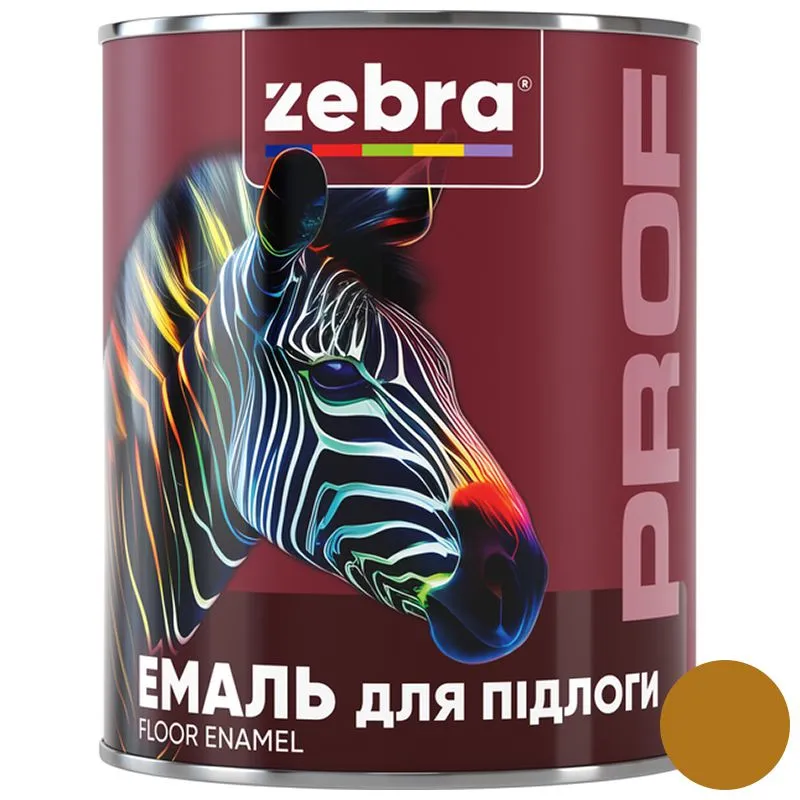 Эмаль для пола Zebra PROF 1185 085P, 0,8 кг, желто-коричневый купить недорого в Украине, фото 1