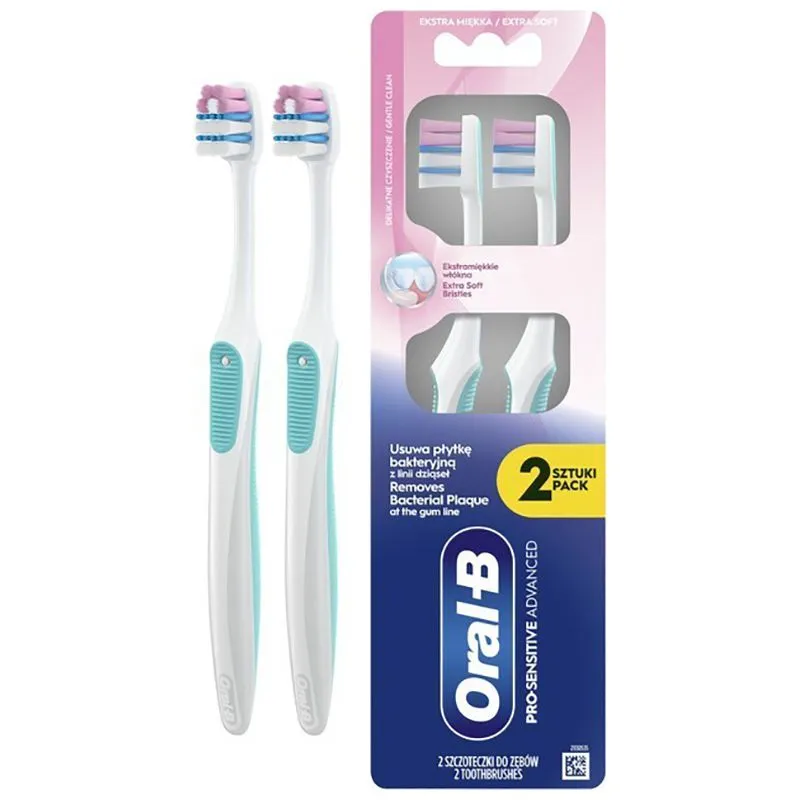 Зубная щетка Oral-B Pro-3D White Отбеливание 40, 2 шт, 8700216459761 купить недорого в Украине, фото 1