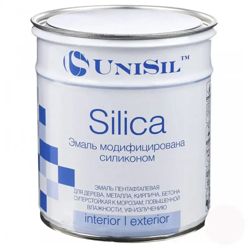 Эмаль пентафталевая UniSil Silica, 0,9 кг, глянцевый белый купить недорого в Украине, фото 1