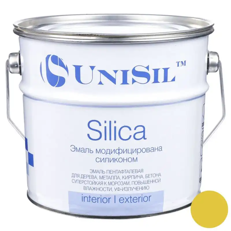 Емаль пентафталева UniSil Silica, 2,8 кг, глянцевий жовтий купити недорого в Україні, фото 1