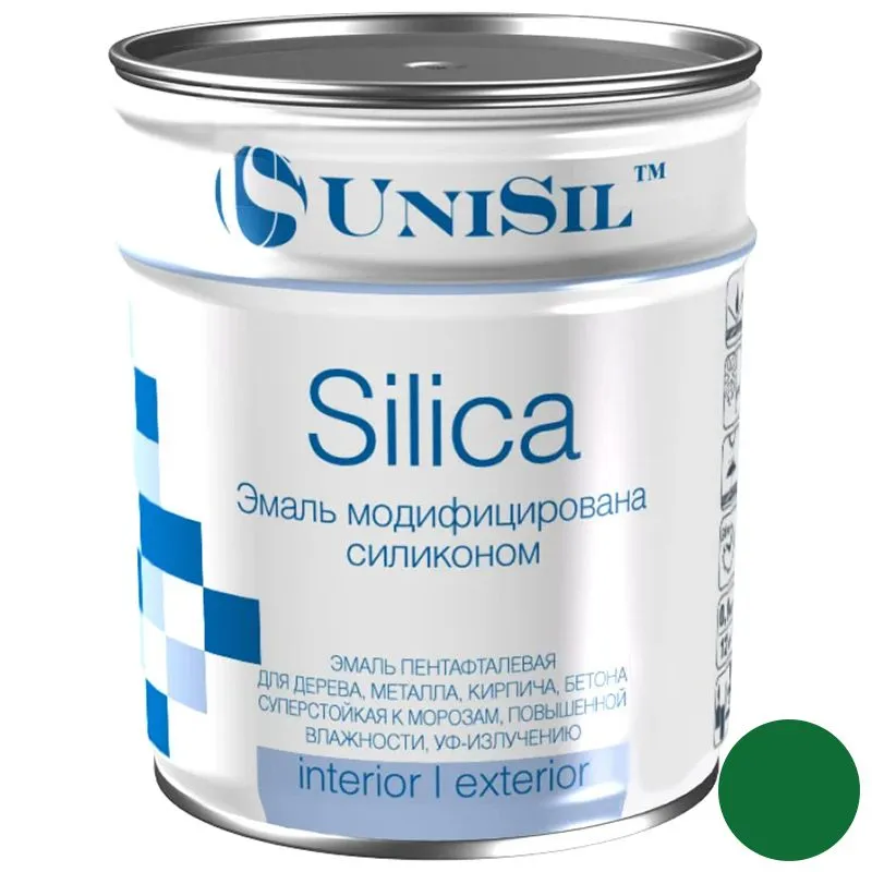 Эмаль пентафталевая UniSil Silica, 0,9 кг, зеленый купить недорого в Украине, фото 1