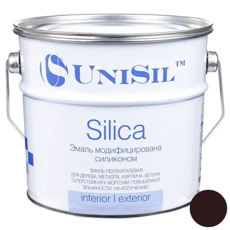 Емаль пентафталева UniSil Silica, 2,8 кг, глянцевий коричневий купити недорого в Україні, фото 1