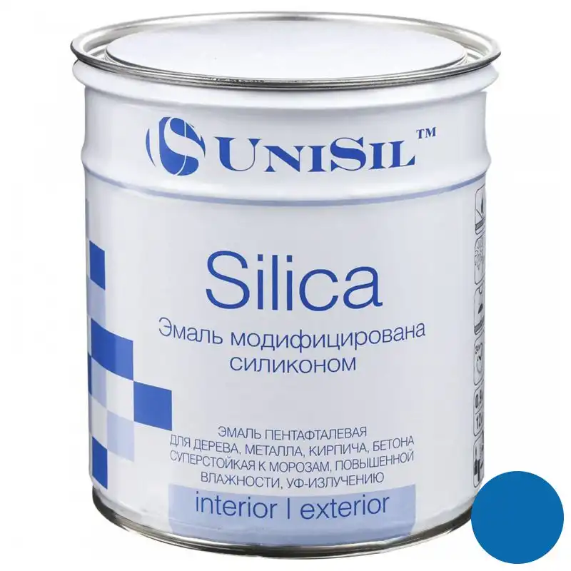 Емаль пентафталева UniSil Silica, 0,9 кг, глянцевий синій купити недорого в Україні, фото 1