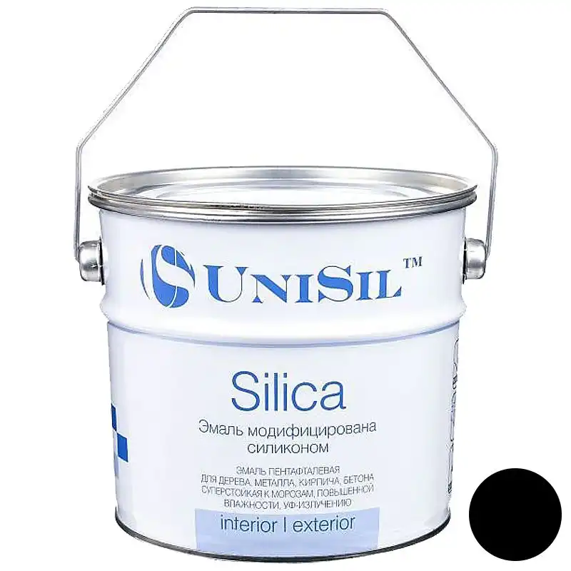 Емаль пентафталева UniSil Silica, 2,8 кг, глянцевий чорний купити недорого в Україні, фото 1