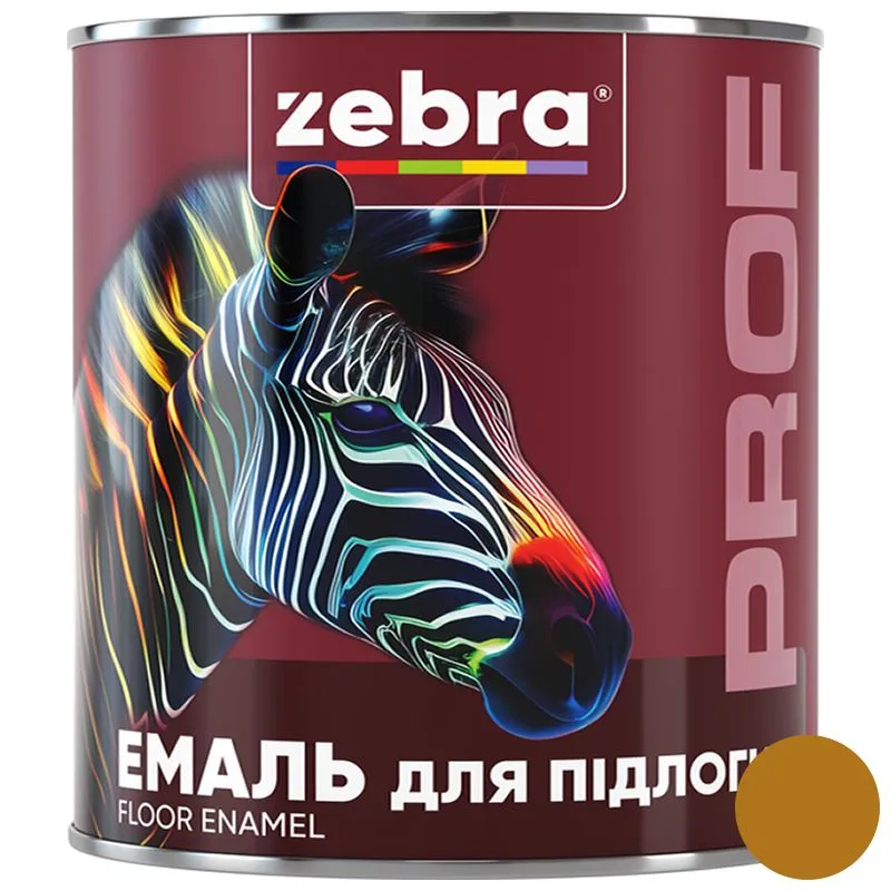 Емаль для підлоги  Zebra PROF  1185 085P,  2,5 кг, жовто-коричневий купити недорого в Україні, фото 1