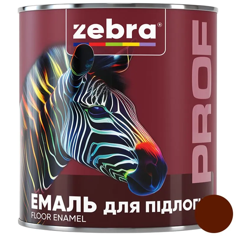 Эмаль для пола Zebra PROF 1187 087P, 2,5 кг, красно-коричневый купить недорого в Украине, фото 1