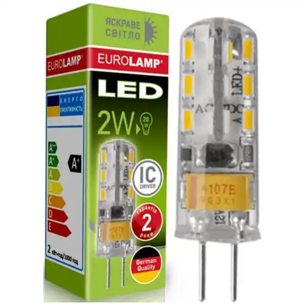Лампа Eurolamp, 2W, G4, 3000K, LED-G4-0227220 купити недорого в Україні, фото 1