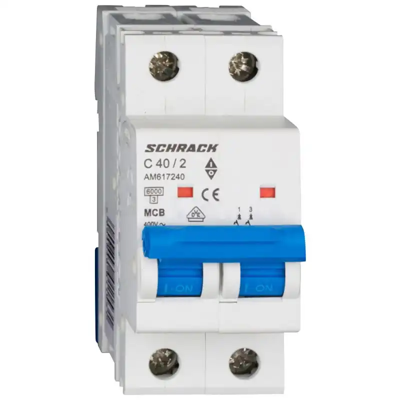 Автоматичний вимикач Schrack 2P, 40A, C, 6 кА, AM617240 купити недорого в Україні, фото 1