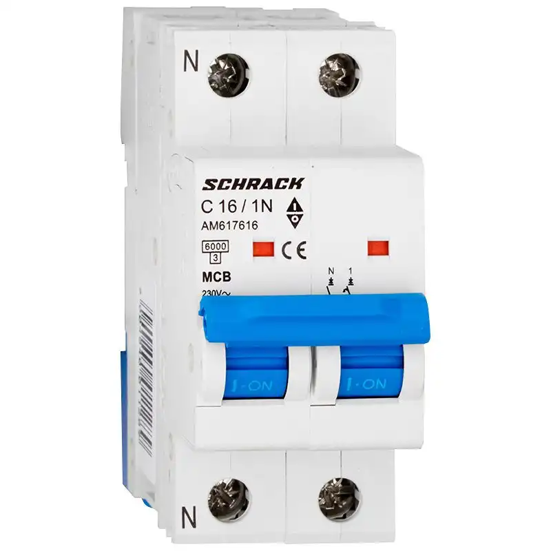 Автоматичний вимикач Schrack 1P+N, 16A, C, 6 кА, AM617616 купити недорого в Україні, фото 1