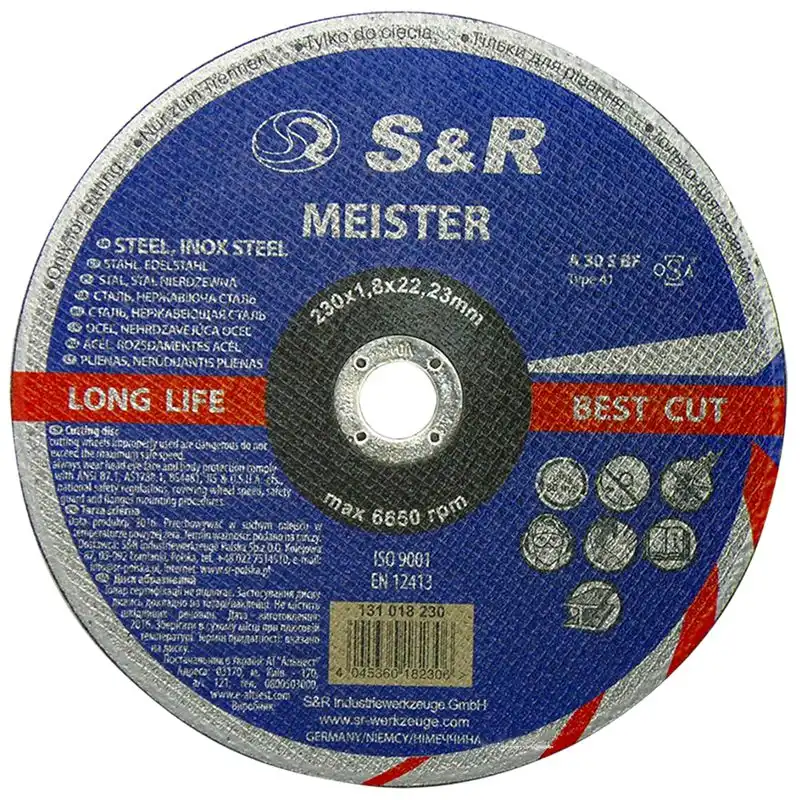 Диск відрізний по металу S&R Meister A30S BF, 230x1,8x22,2 мм, 131018230 купити недорого в Україні, фото 1