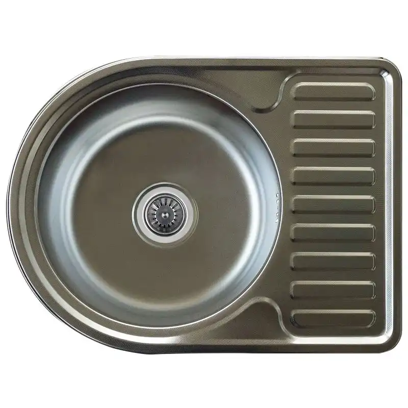 Мийка кухонна Platinum Decor 5844, 580x440x180 мм, нержавіюча сталь, сірий купити недорого в Україні, фото 1