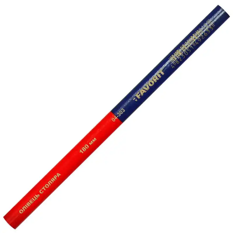 Олівець столяра Favorit, 180 мм, червоно-синій, 04-303 купити недорого в Україні, фото 1