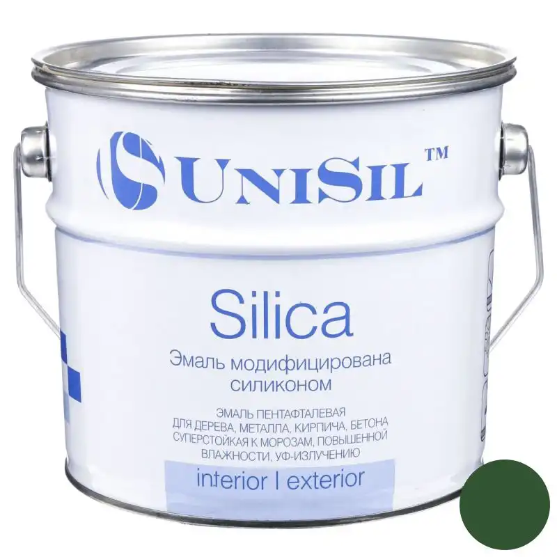 Емаль пентафталева UniSil Silica, 2,8 кг, глянцевий темно-зелений купити недорого в Україні, фото 1