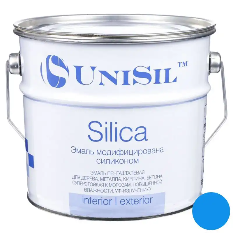 Эмаль пентафталевая UniSil Silica, 2,8 кг, глянцевый голубой купить недорого в Украине, фото 1