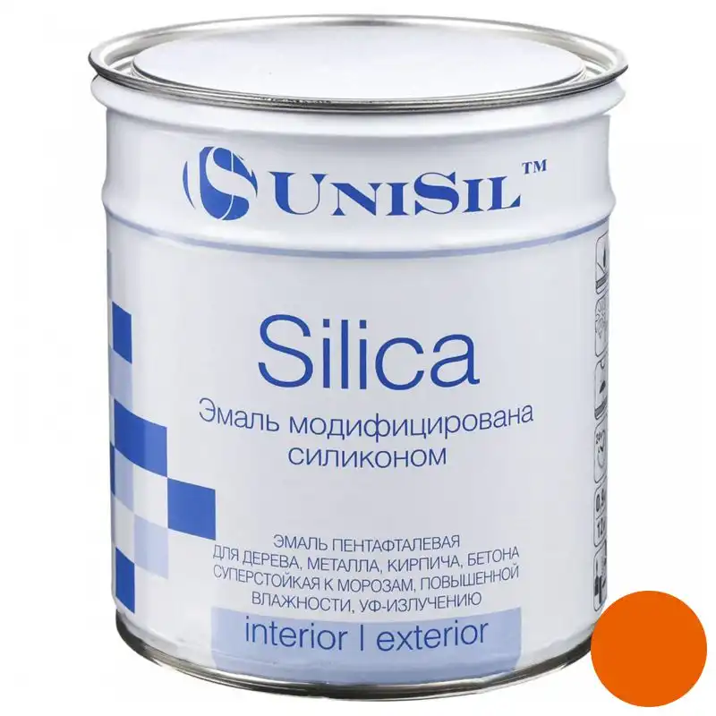 Емаль пентафталева UniSil Silica, 0,9 кг, глянцевий помаранчевий купити недорого в Україні, фото 1