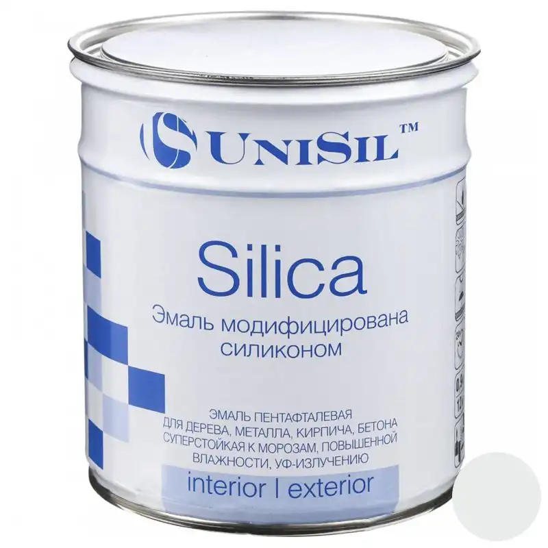 Эмаль пентафталевая UniSil Silica, 0,9 кг, матовый белый купить недорого в Украине, фото 1