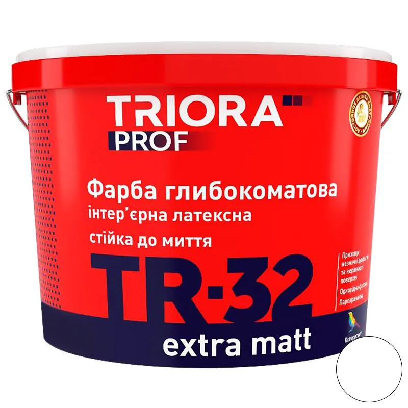 Краска интерьерная Triora TR-32 extra matt, 5 л, белый, глубокоматовая купить недорого в Украине, фото 1