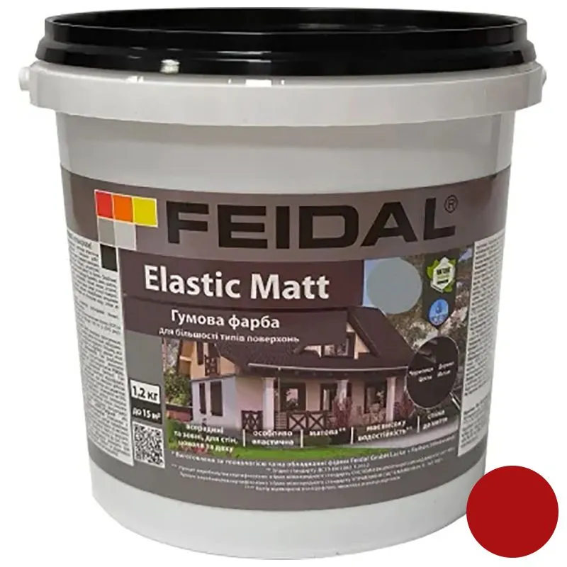 Резиновая краска Feidal Elastic Matt, Ral 3002, 1,2 кг купить недорого в Украине, фото 1