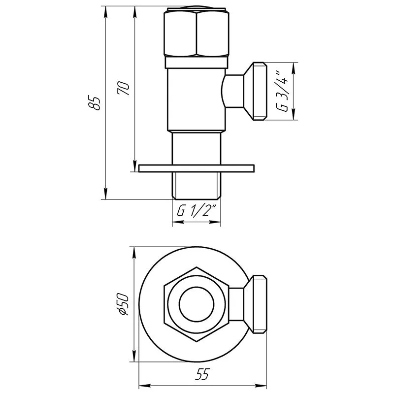 Кран шаровой угловой Quality Professional NV-QP888, 1/2" x 3/4", 17671 купить недорого в Украине, фото 2