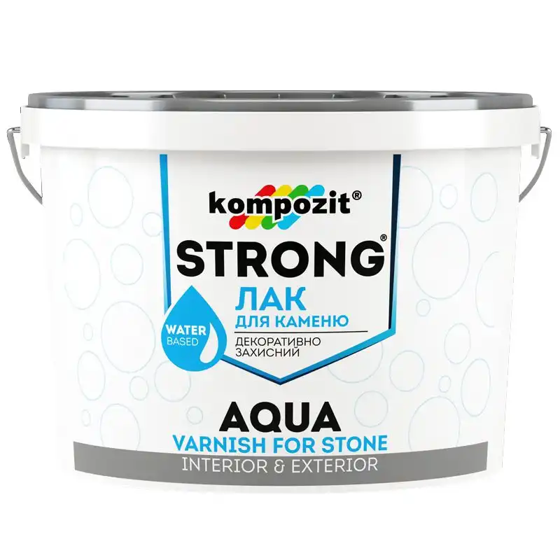 Лак для каменю Kompozit Strong Aqua, 10 л купити недорого в Україні, фото 1