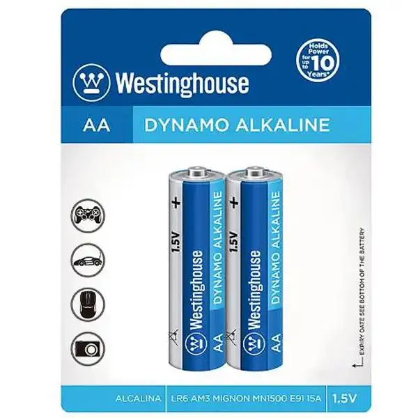 Батарейки Westinghouse Dynamo Alkaline AA/LR6, 2 шт., LR6-BP2 купити недорого в Україні, фото 1
