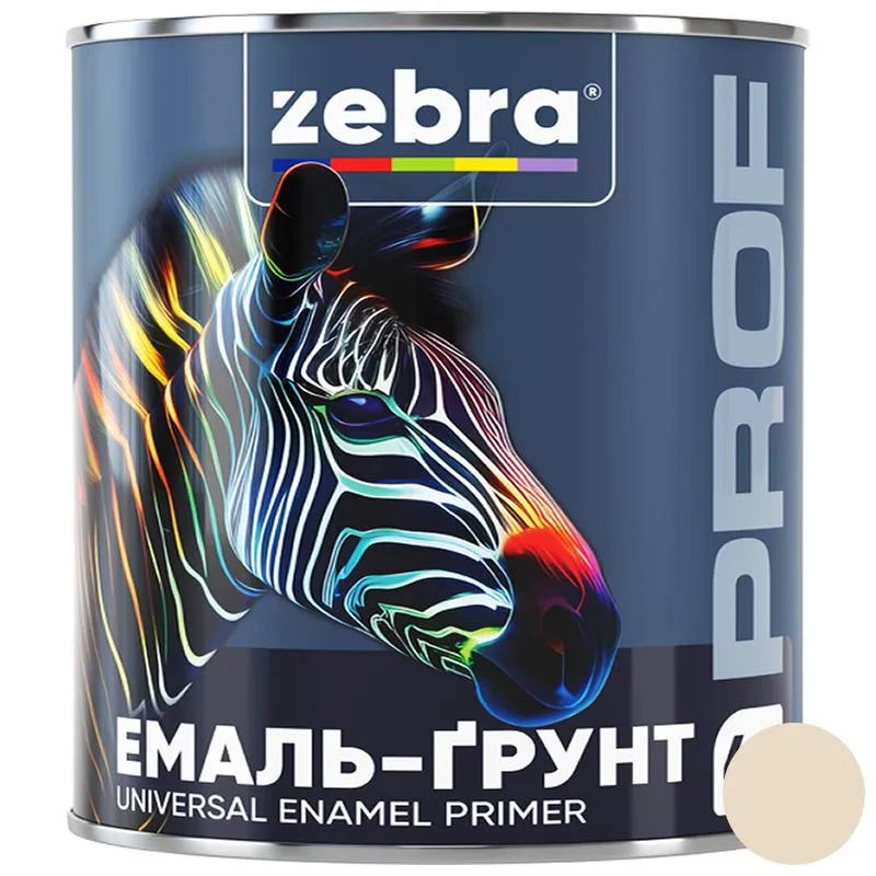 Эмаль-грунт Zebra PROF 1114 014P, 2,5 кг, бежевый купить недорого в Украине, фото 1