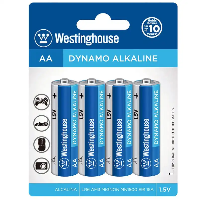 Батарейки Westinghouse Dynamo Alkaline AA/LR6 4 шт., LR6-BP4 купити недорого в Україні, фото 1