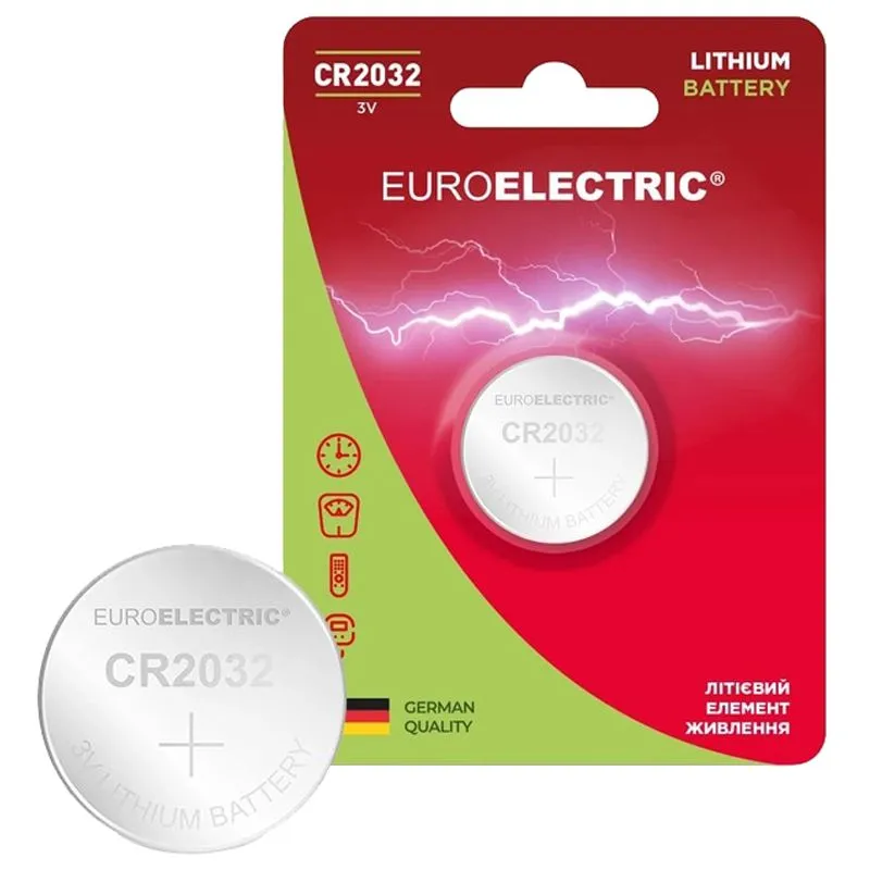Батарейка Euroelectric CR2032, 3 В, 1 шт, BL-CR2032-EE(1) купить недорого в Украине, фото 1
