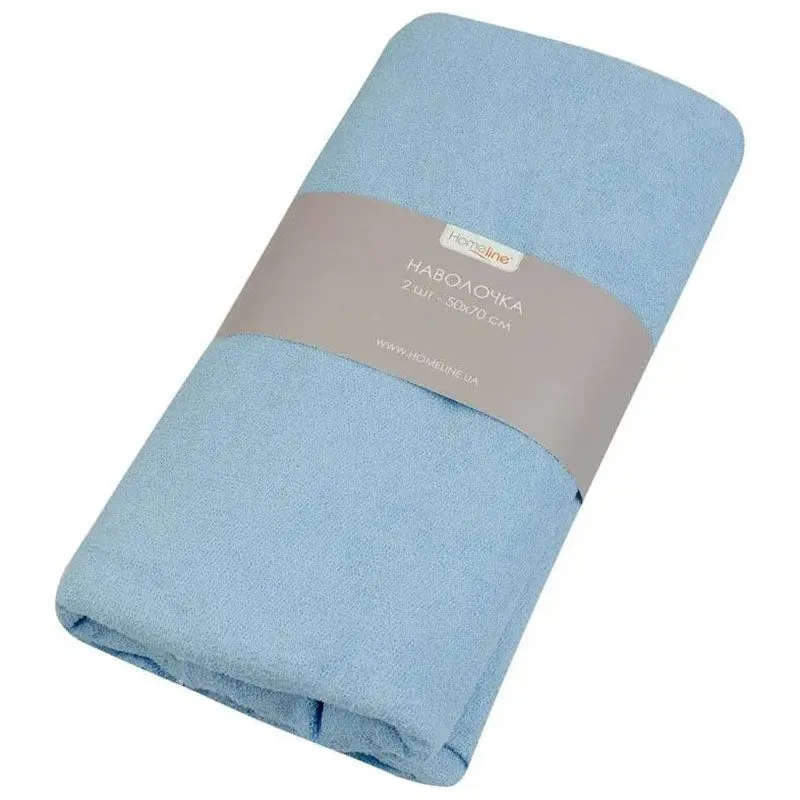 Наволочка махровая Home Line, 50х70 см, 2 шт, голубой, 155666 купить недорого в Украине, фото 1