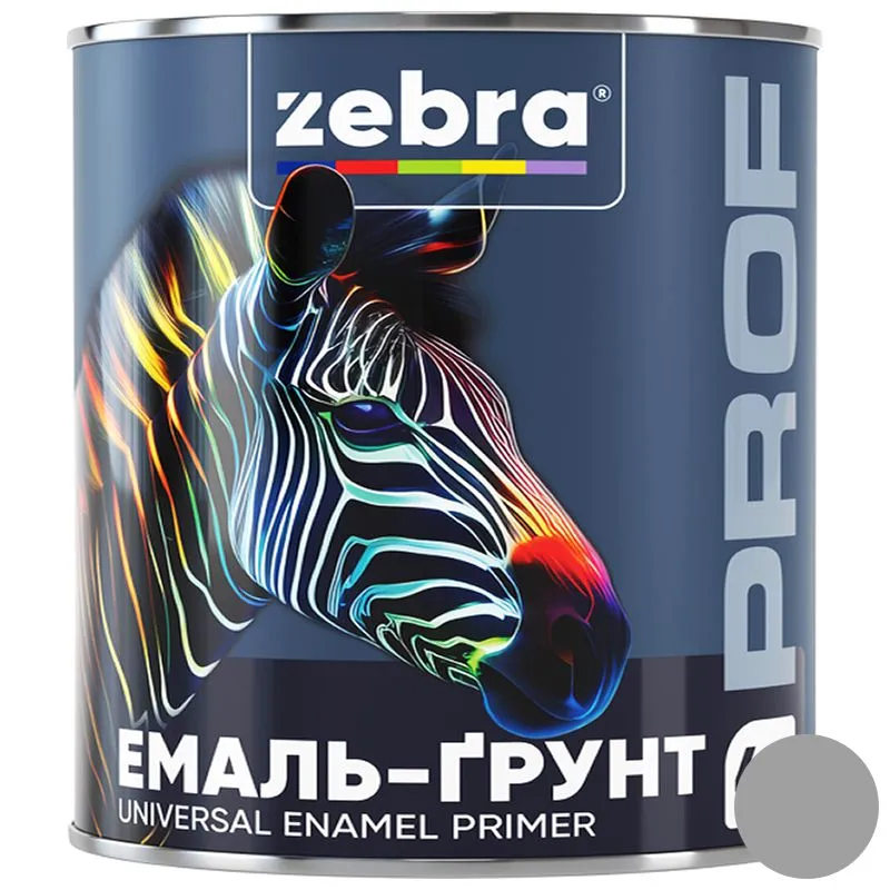 Эмаль-грунт Zebra PROF 1120 020P, 2,5 кг, серебристый купить недорого в Украине, фото 1