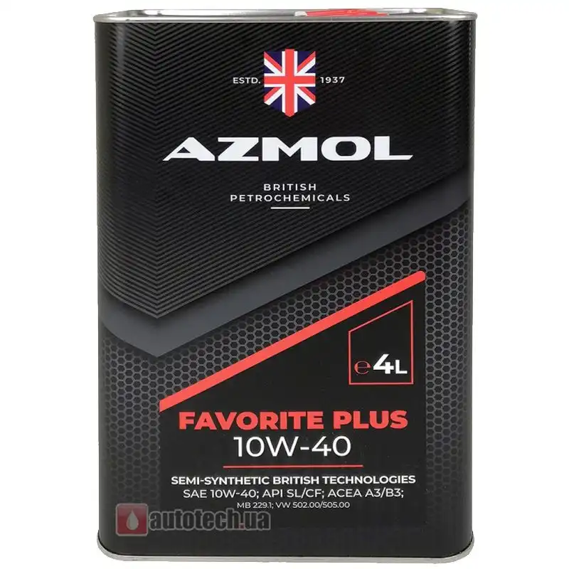 Масло моторное Azmol Favorite Plus 10W-40, 4 л купить недорого в Украине, фото 1