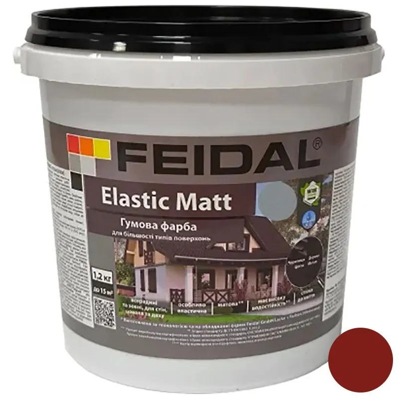 Краска резиновая Feidal Elastic Matt Ral 3009, 1,2 кг купить недорого в Украине, фото 1