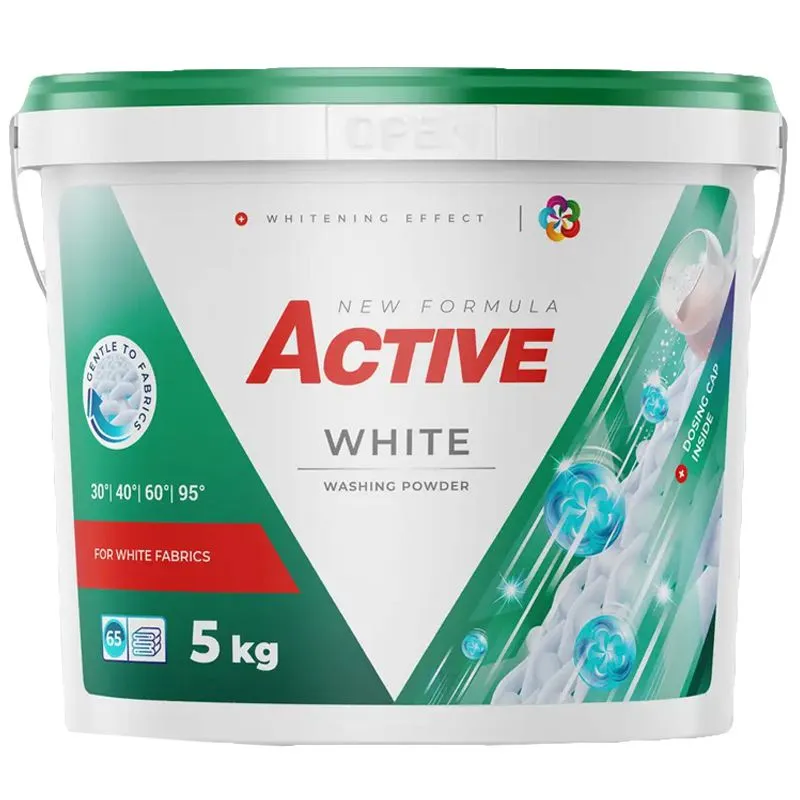 Порошок пральний Active White, 5 кг, 4820196011187 купити недорого в Україні, фото 1
