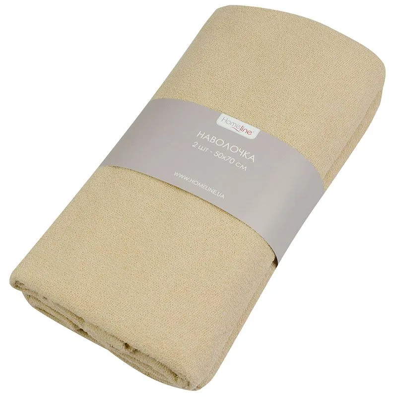 Наволочка махровая Home Line, 50х70 см, 2 шт, бежевый, 155665 купить недорого в Украине, фото 1