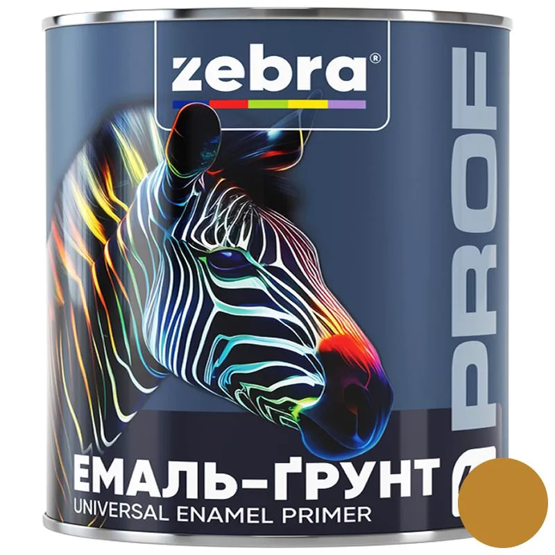 Эмаль-грунт Zebra PROF 1185 085P, 2,5 кг, желто-коричневый купить недорого в Украине, фото 1