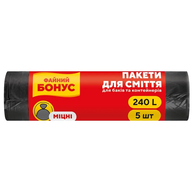 Пакет для сміття Бонус, 240 л, 5 шт, 16100760 купити недорого в Україні, фото 1