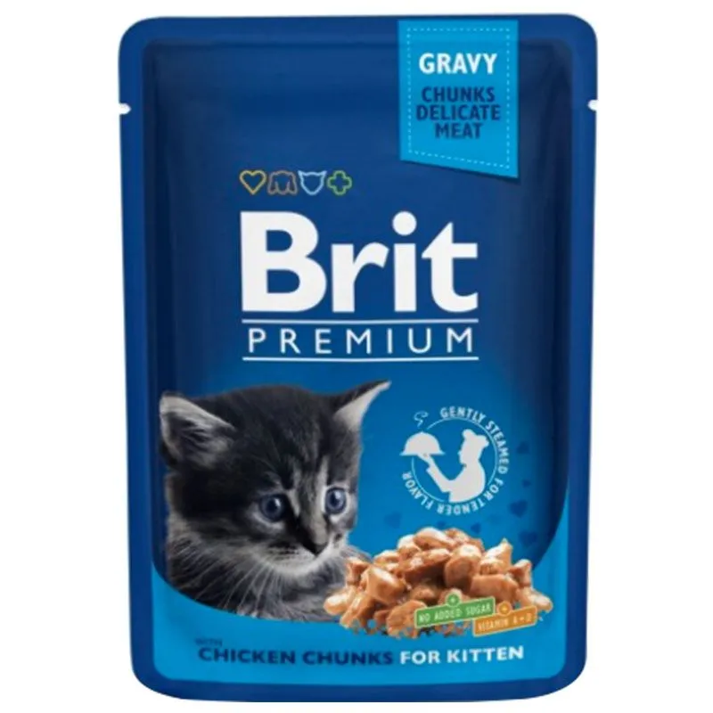 Консервированный корм для котят Brit Premium Курица, 100 г, 100274 купить недорого в Украине, фото 1