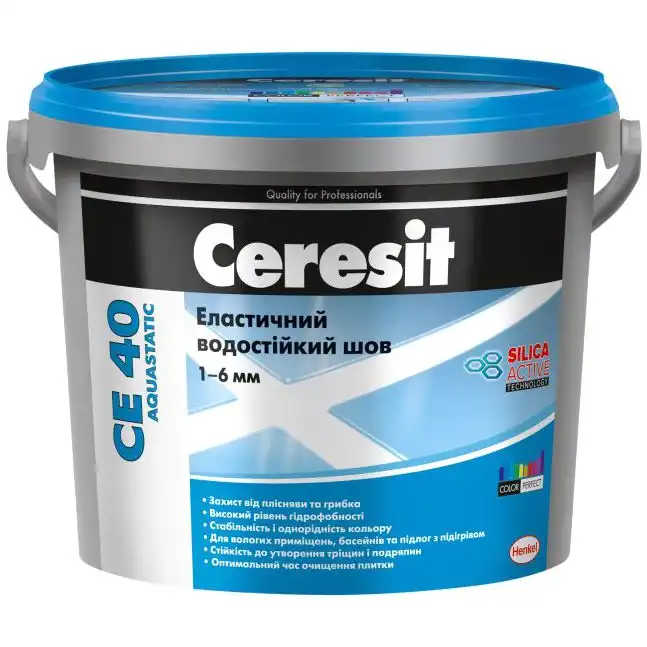 Заполнитель швов Ceresit CE-40 Aquastatic, 5 кг, графит 16 купить недорого в Украине, фото 1
