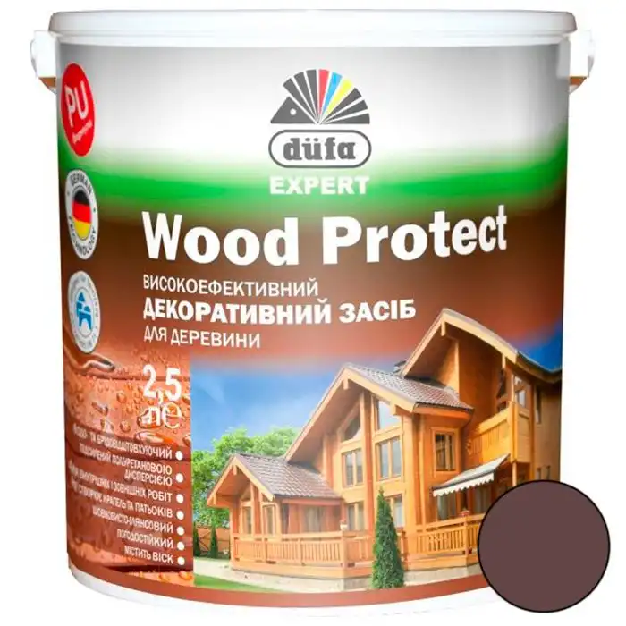 Лазурь Dufa DE Wood Protect, 2,5 л, венге купить недорого в Украине, фото 1