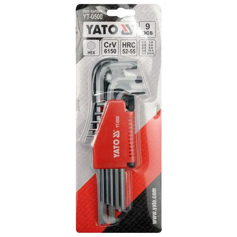 Ключі шестигранні YATO, 1,5-10 мм, 9 шт, YT-0500 купити недорого в Україні, фото 2