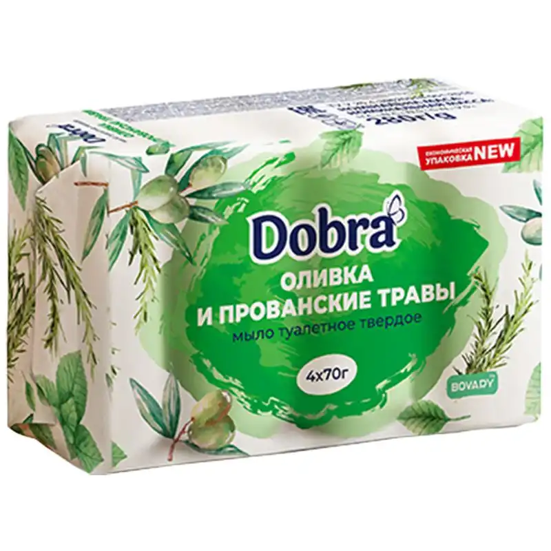 Мыло туалетное Dobra Оливка и прованские травы, 4 шт купить недорого в Украине, фото 1