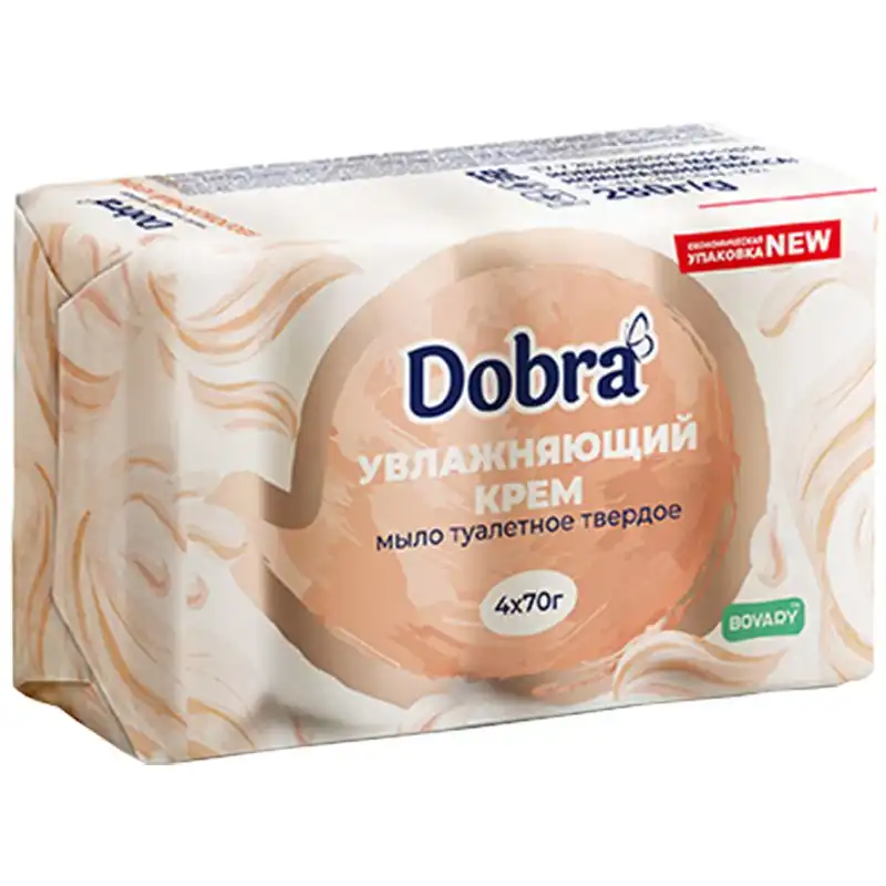 Мыло туалетное Dobra Увлажняющий крем, 4 шт купить недорого в Украине, фото 1