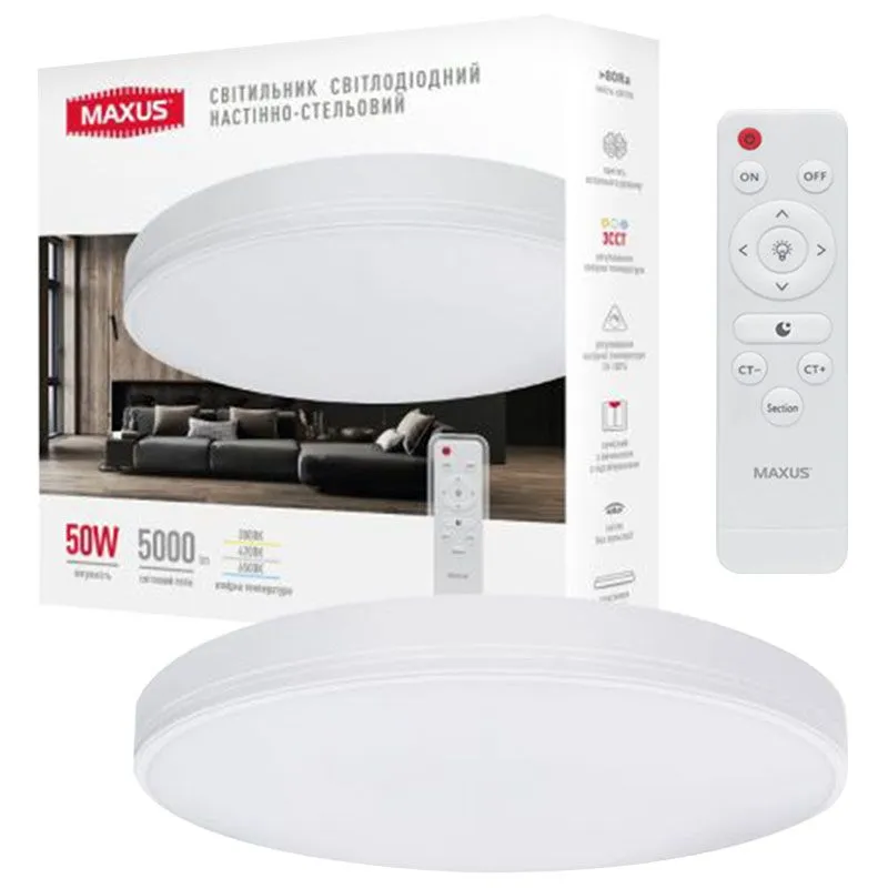 Світильник Maxus Ceiling light, 50 Вт, 1-MFCL-5041-01-C купити недорого в Україні, фото 2