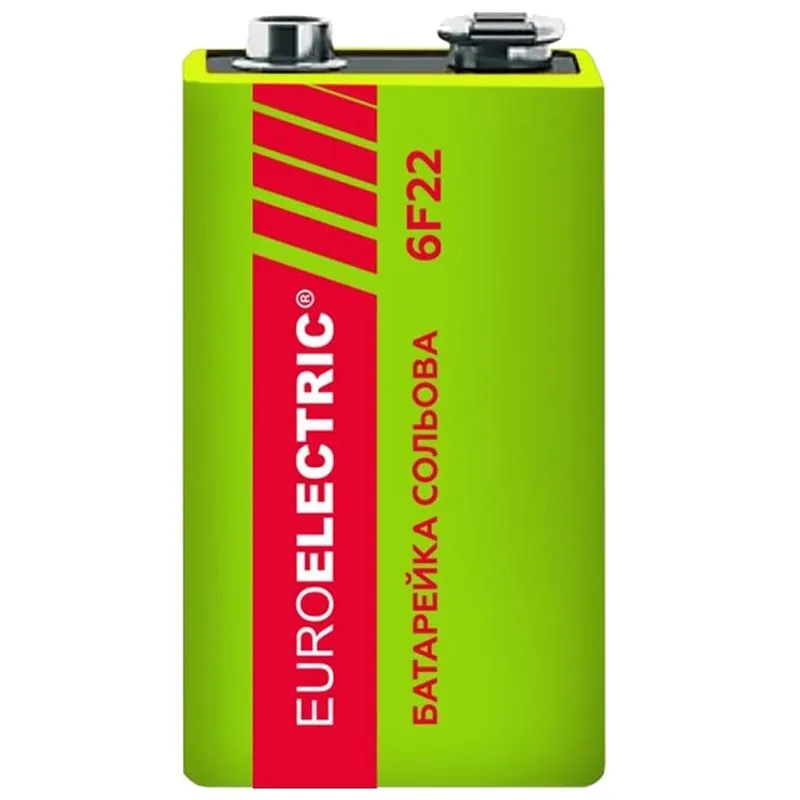 Батарейка Euroelectric 6F22, 9 V, 1 шт, BZ-6F22-EE(1) купити недорого в Україні, фото 2