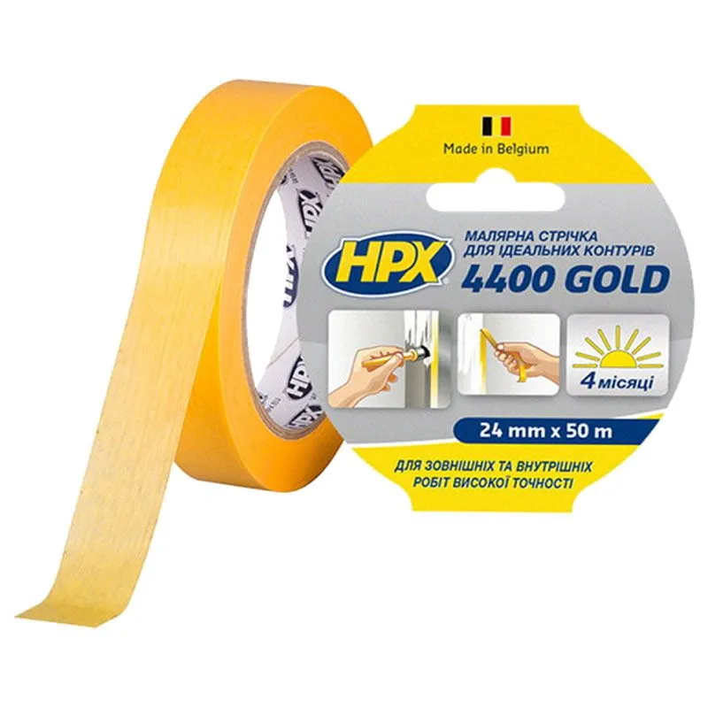 Стрічка малярна HPX Gold HPX4400, 24 мм, 50 м, помаранчевий, FP2550 купити недорого в Україні, фото 1